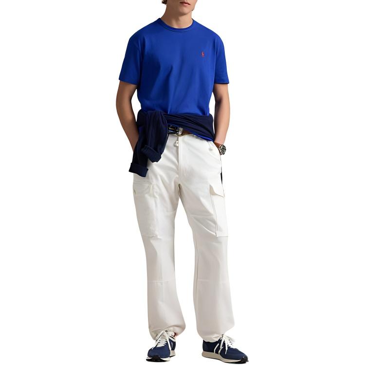 Polo Ralph Lauren Classic Fit Plain Knit Cotton Short Sleeve T-Shirt Men Tops Navy-Blue MNPOTSH1N822686-400