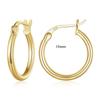 925 Silver Bold Hypoallergenic Hoop Earrings with 14K White Gold Plated Glossy Finish