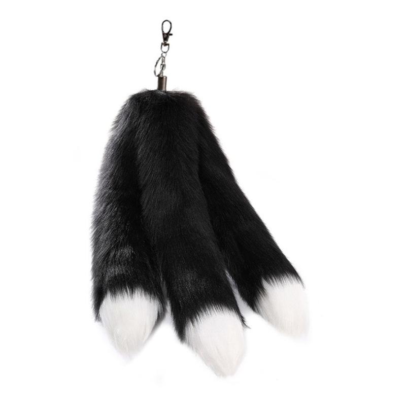

Soft Plush Tail Keychain Pendant Lovely Hanging Decoration Bag Phone Pendant Women Backpack Handbag Charm Gift for Girls чорний