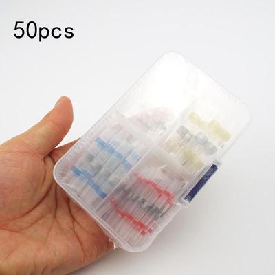 Electrical Heat Shrink Soldering Tube Sleeve Terminals Insulated Waterproof Butt Wire Connectors Soldered 1*Box (50pcs)
