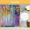 Högkvalitativ Vattentät Lila Blomma Duschdraperi Med Robusta Krokar