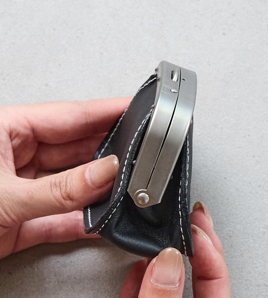 SOPO SO25 (Svart) Läderplånbok, Myntplånbok, Miniplånbok för Män och Kvinnor, Tillverkad i Japan