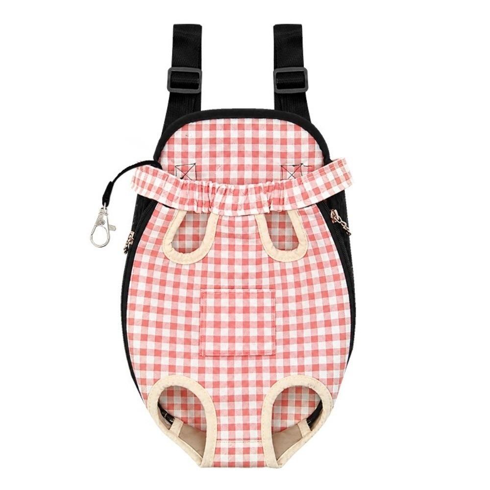 Breathable Pet Carrier Backpack Double Shoulder Dog Front Carrier Dog Outdoor Backpack  Camping M розовый