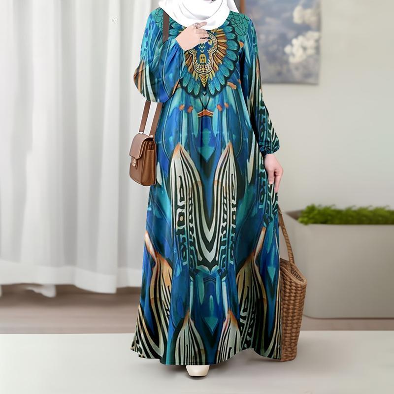 Islamic Clothing, Bright Colors, Muslim Style, Loose Clothing, Quality Prints, Elegant Plus Size Suits for Muslim Women, Knee-length Dresses
