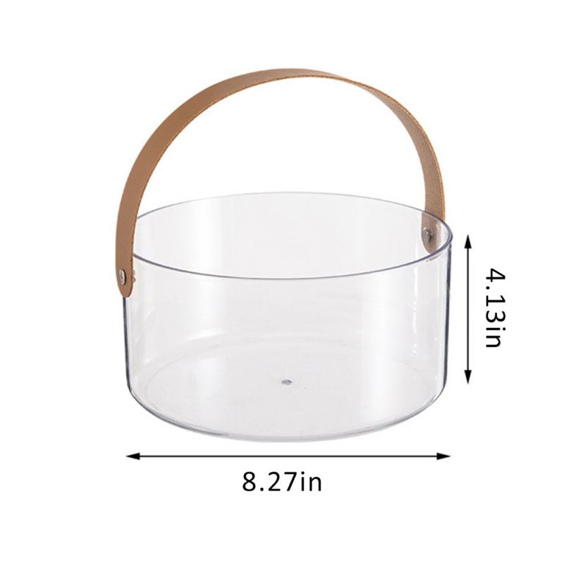 Portable Fruit Storage Basket Clear Plastic Ice Bucket With Hand Strap For Party Beverage Wine Champagne Beer Cooling Container