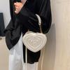 Textured Pu Love Handbag Foreign Style Shoulder Bag Creative Personality Women'S Bag Versatile Messenger Bag