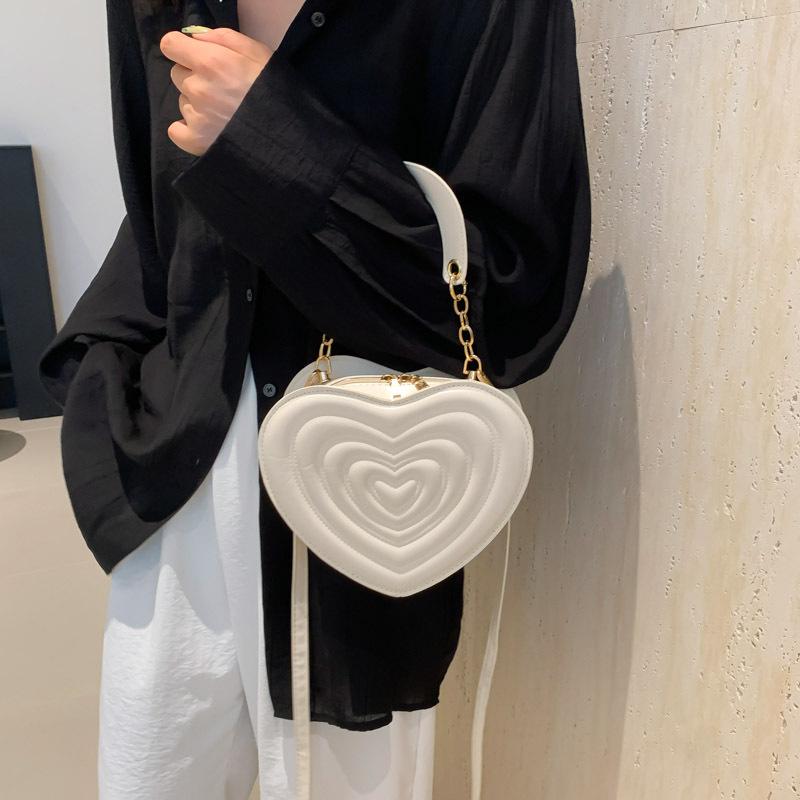 Textured Pu Love Handbag Foreign Style Shoulder Bag Creative Personality Women'S Bag Versatile Messenger Bag