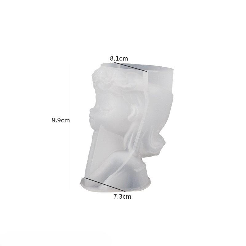 Silicone Mold 3D Cute Girl Flower Pot Mould DIY Handmade Crafts Plaster Candle Crystal Epoxy Resin Mold for Home Decors