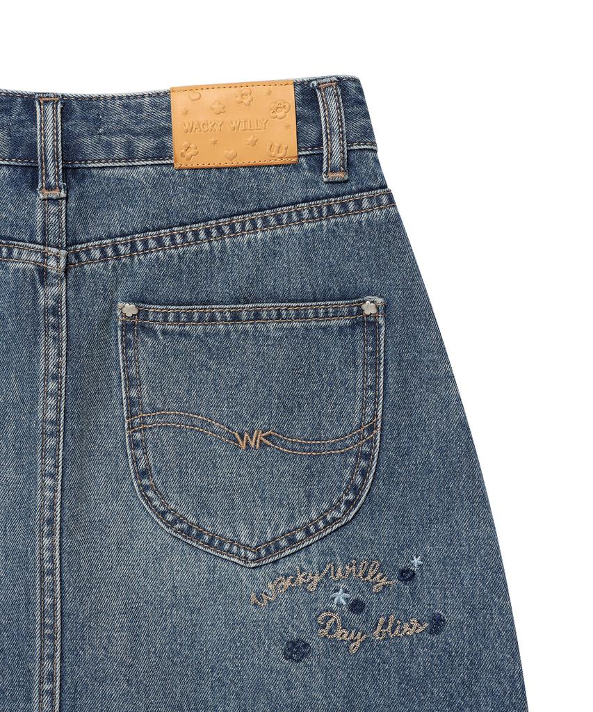 Wacky Willy Women'S Denim Mini Skirt Blue