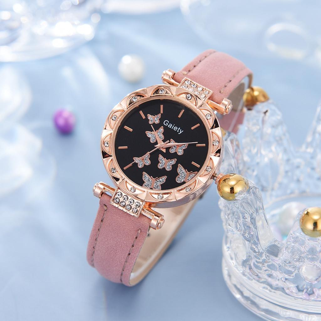 New Trendy Women's Watch Fashionable And Simple Wristwatch With Butterfly Strap Quartz Movement Characters)