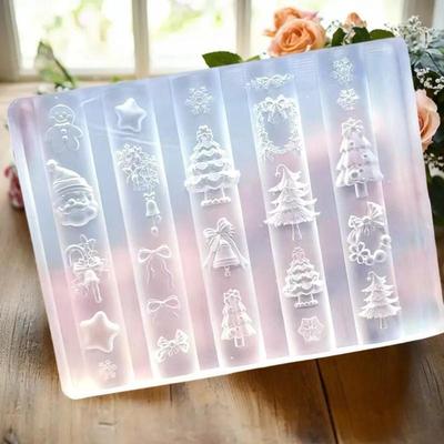 Christmas Halloween Nail Parts Manicure Templates Plates Tools Accessories 3D Silicone Mold For Nail Art Design Relief Cream