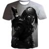 Creative Horror Design Predator 3D Printing Summer Fashion Leisure Cool Personality Street Style Short Sleeve