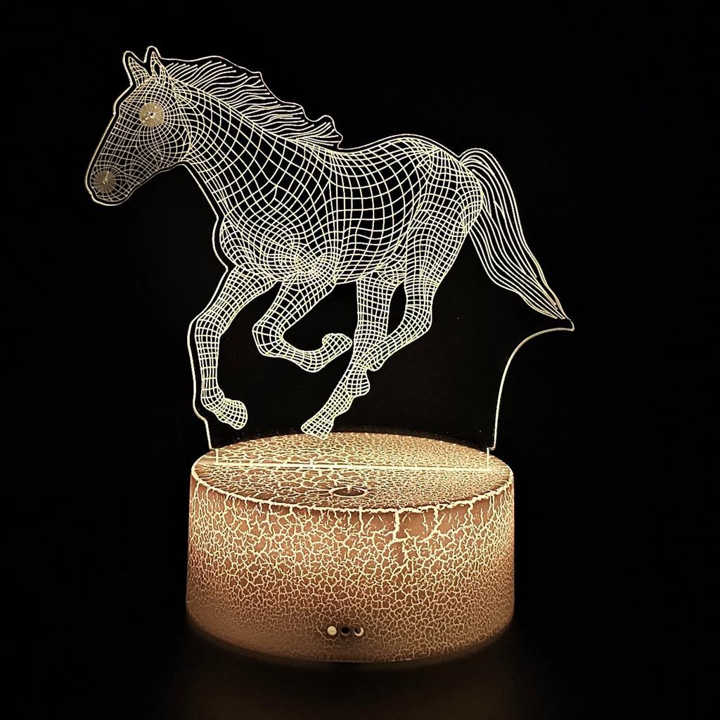 Night Desk Lamp For Children Horse Horse 16 Led 3D + Remote Control