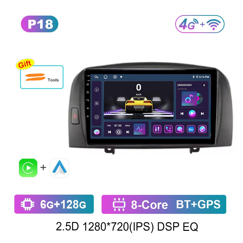 Android OS 9'' for Hyundai SONATA NF 2004 - 2008 GPS Navi Bluetooth Car Radio Video Multimedia Player WiFi Carplay 4G Auto Tools