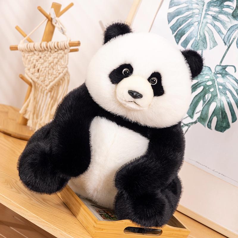 Chinese Panda Plush Toy  Full Soft Chinese National Treasure Realistic Animal Doll Sit Panda Toys Children's Birthday
