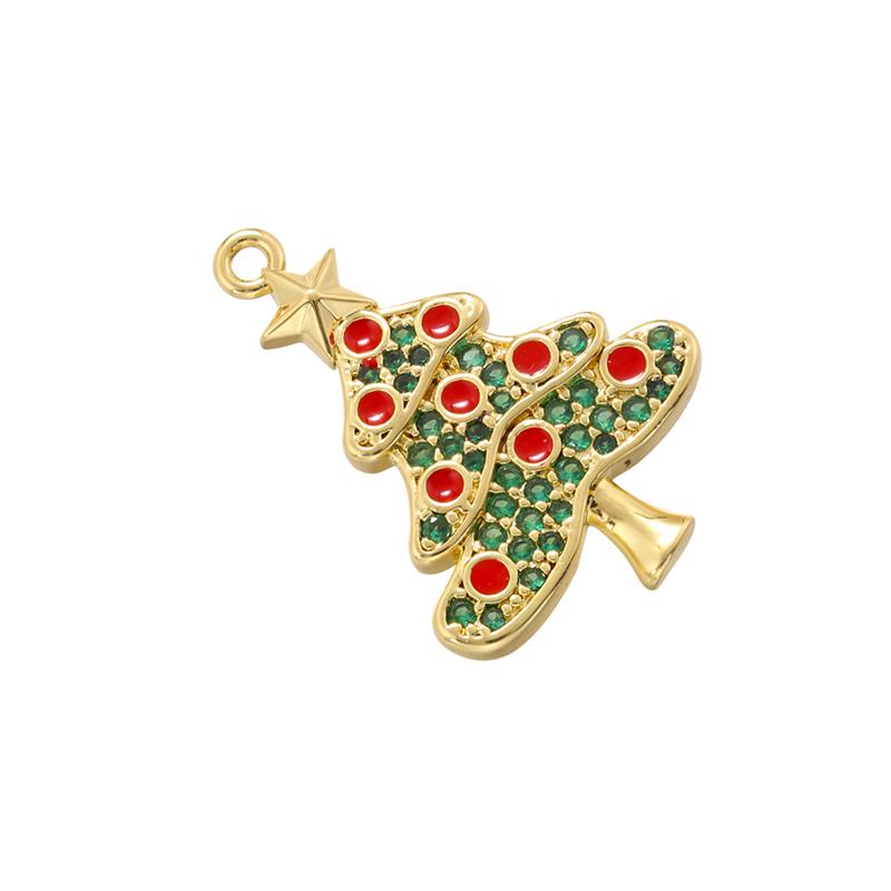 ZHUKOU Christmas Tree Snow Christmas Charms Pearl Christmas Charms for Jewelry Making Handmade Jewelry Accessory VD1394