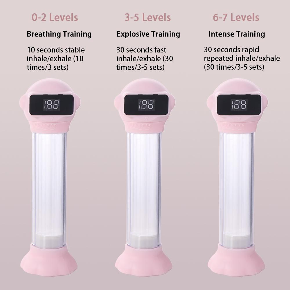 Deep Breathing Respiratory Trainer Adjustable Resistance Breathing Dumbbell Trainer  Men/ Women