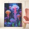 Jellyfish DIY Diamond Art Painting Kit with Shiny Resin Diamonds for Adults Relaxing Craft Wall Decor and Handmade Gift Idea Set Decor