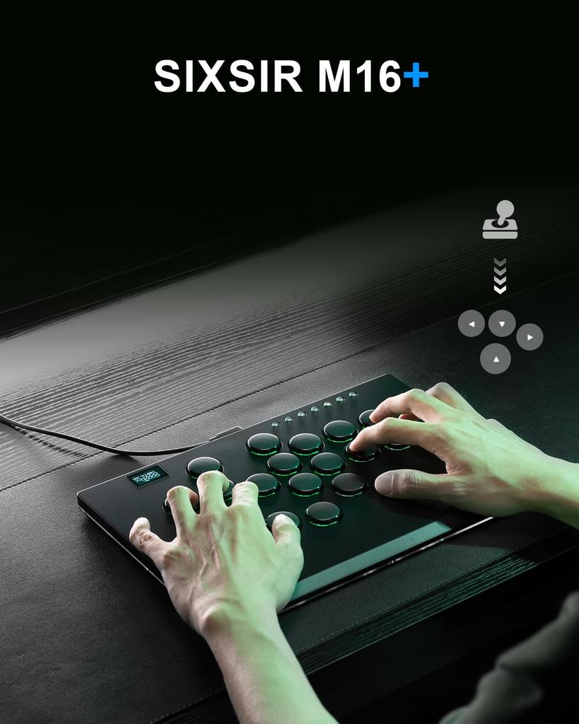 Leverless Arcade Stick Game Haute42 Large Slim Aluminum Alloy Template 16 Key Crystal Low Profile Switch Custom RGB Leverless Controller for