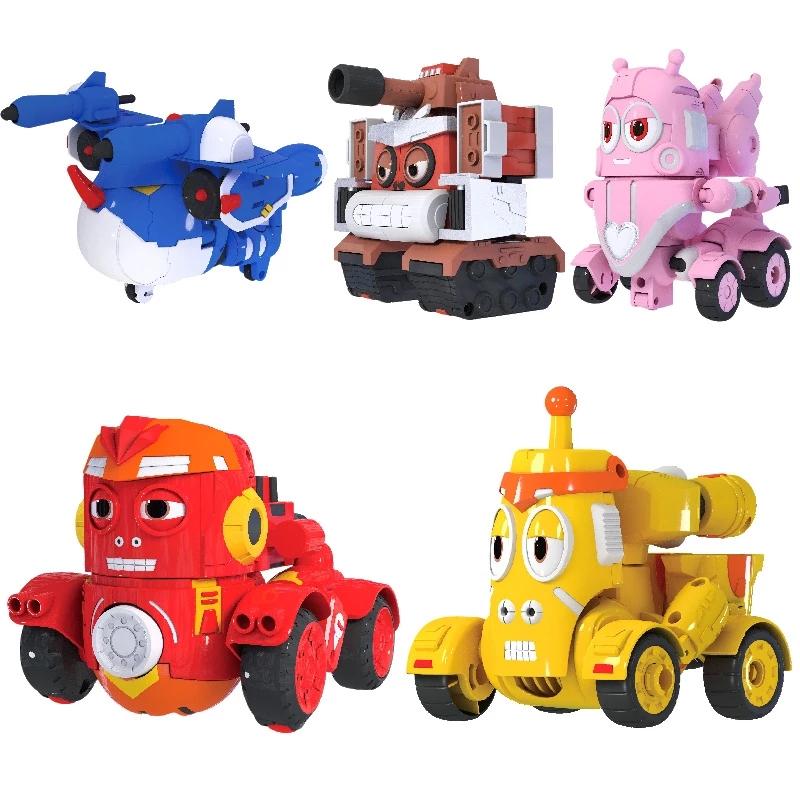Korea Larva Transformation Toys Action Figures Vehile Deformation Robot Yellow Hilarious Worm Funny Cartoons for Kids Mecha Mode