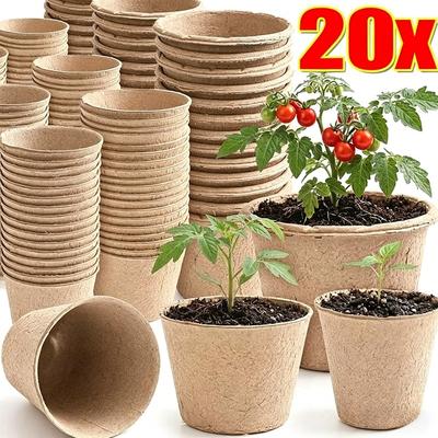 Biodegradable Plant Pots Eco Pulp Seed Starter Cups Flowers Breathable Root Growth Round Square Home Planting Gardening Supply