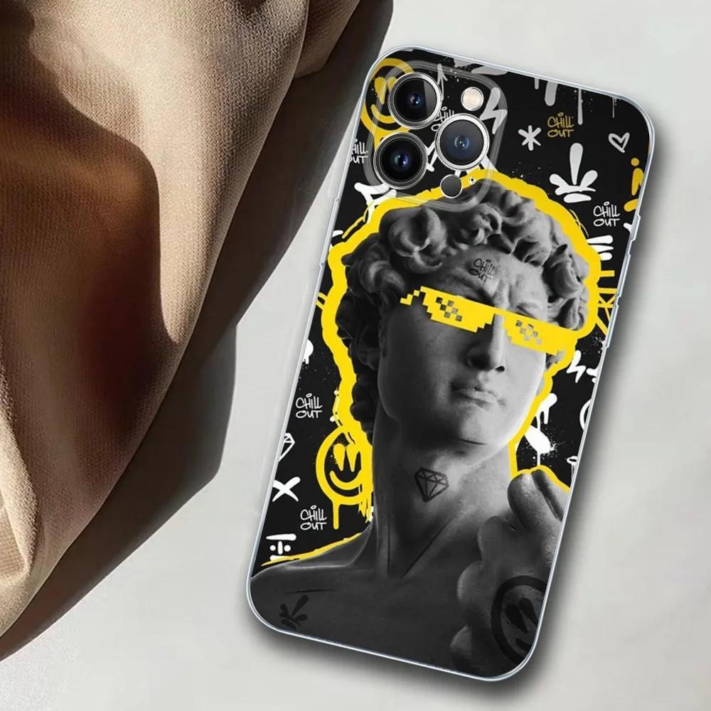 Apple Iphone15 Pro Mobile Phone Case David Statue Mobile Phone Case, Painted Anti-Drop Huawei Anti-Drop Mobile Phone