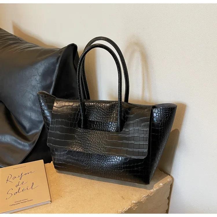 Luxuriöse Damenhandtasche mit Krokodilmuster, kurzer Henkel, Umhängetasche, 2025 neue Designertasche, große Kapazität, Reisetasche, trendige Tote