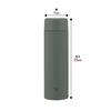 ZOJIRUSHI Wasserflasche, nahtloser Deckel, großes Fassungsvermögen, 600 ml, Schraubverschluss, Edelstahlbecher, Waldgrau, integrierter Deckel und Dichtung, leicht zu reinigen, nur 2