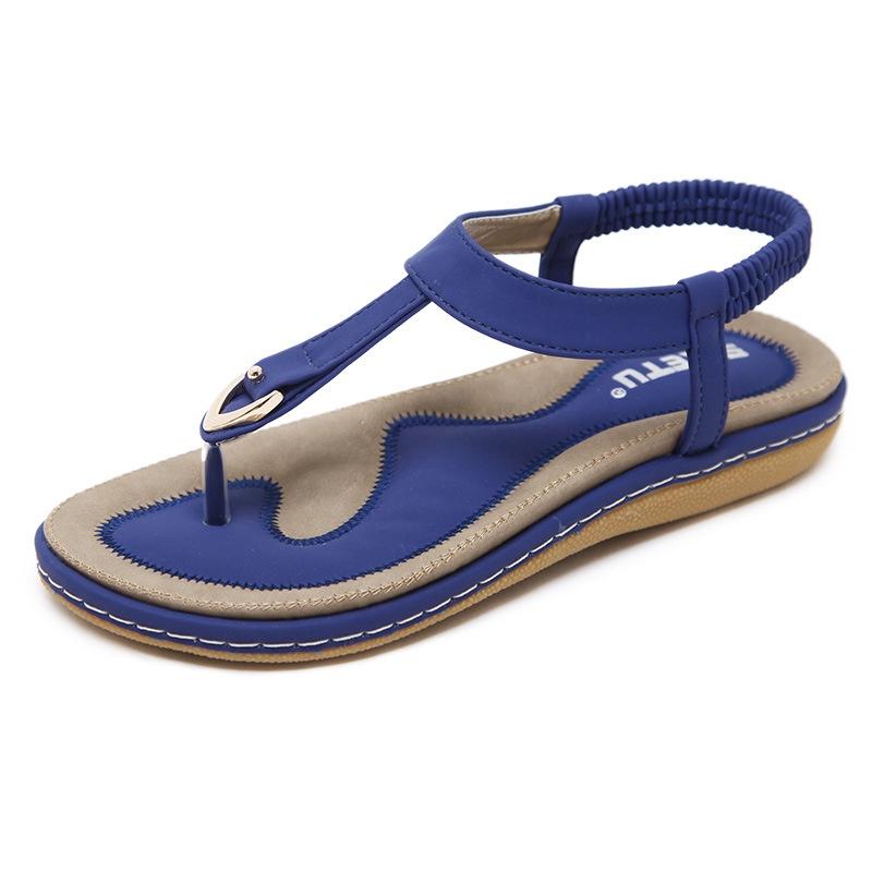 Stilvolle Socofy Damen Elastische Zehensteg-Flachsandalen für den Strand mit Hochwertigem Silikon