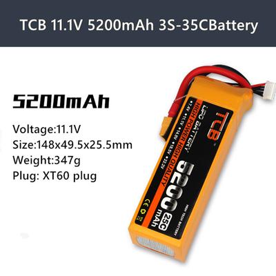 (H0826)TCB-3S-35C 11,1V 5200mAh baterie se zástrčkou xT60 pro RC model dronu