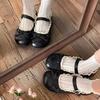 Cute Round Toe With Bow Ladies Footwear Retro Women's Flat Mary Jane Shoes Fashionable 2025 Trend Social 39 Elegant Dress Shoe