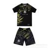 Conjunto de Shorts e Camiseta para Treino de Boxe MMA Homens Mulheres Muay Thai Esportes de Combate Alta Elasticidade Equipamento Fitness