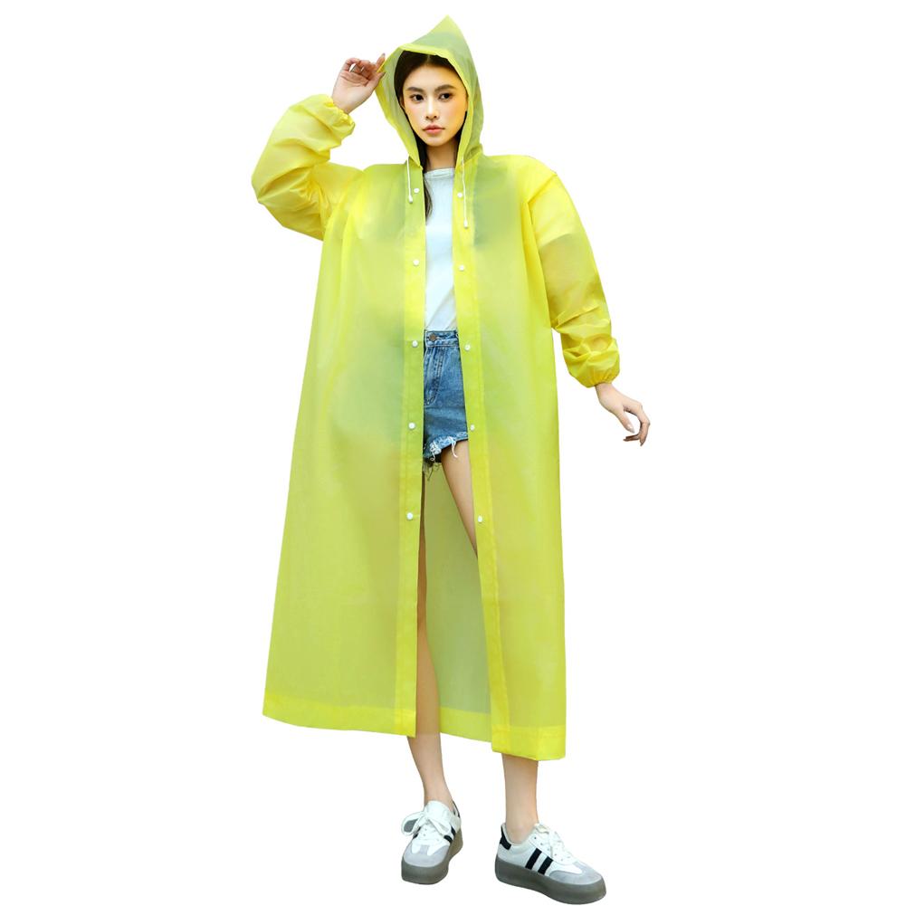 

Многоразовый дождевик-пончо с капюшоном на шнурке и эластичными манжетами, очень толстый, защитный, изолирующий, аварийный, для активного отдыха жёлтый