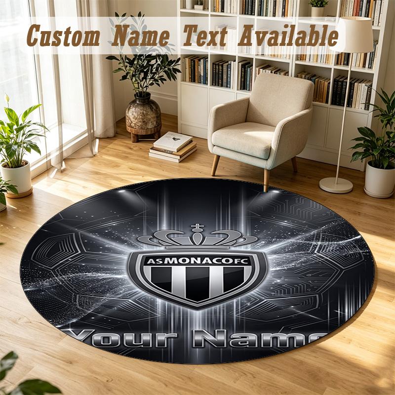 Round Rug Custom NameMonaco FC Pattern Non Slip Carpet Home Floor Decor