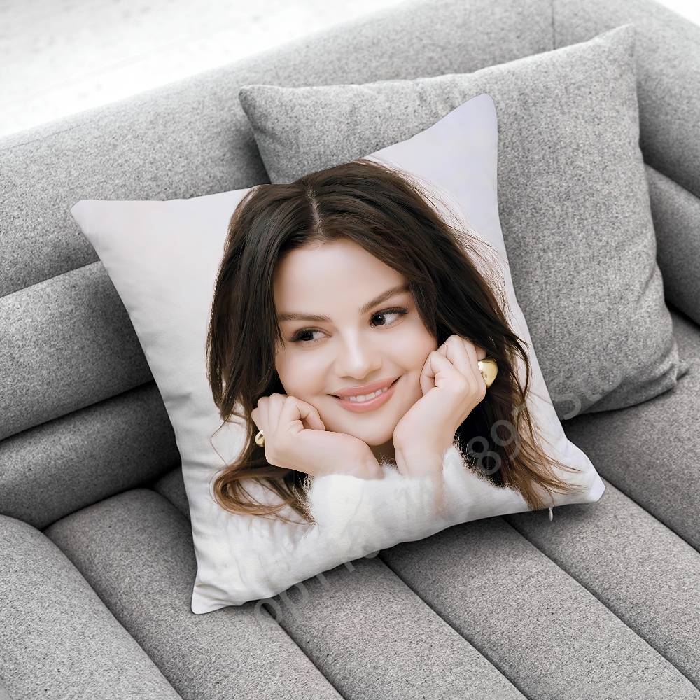 Federa Cuscino Decorativo Attore Cantante S-Selena Gomez Per 45*45Cm 40Cm 30Cm 50Cm 55Cm Quadrato Federa Cuscino Casa