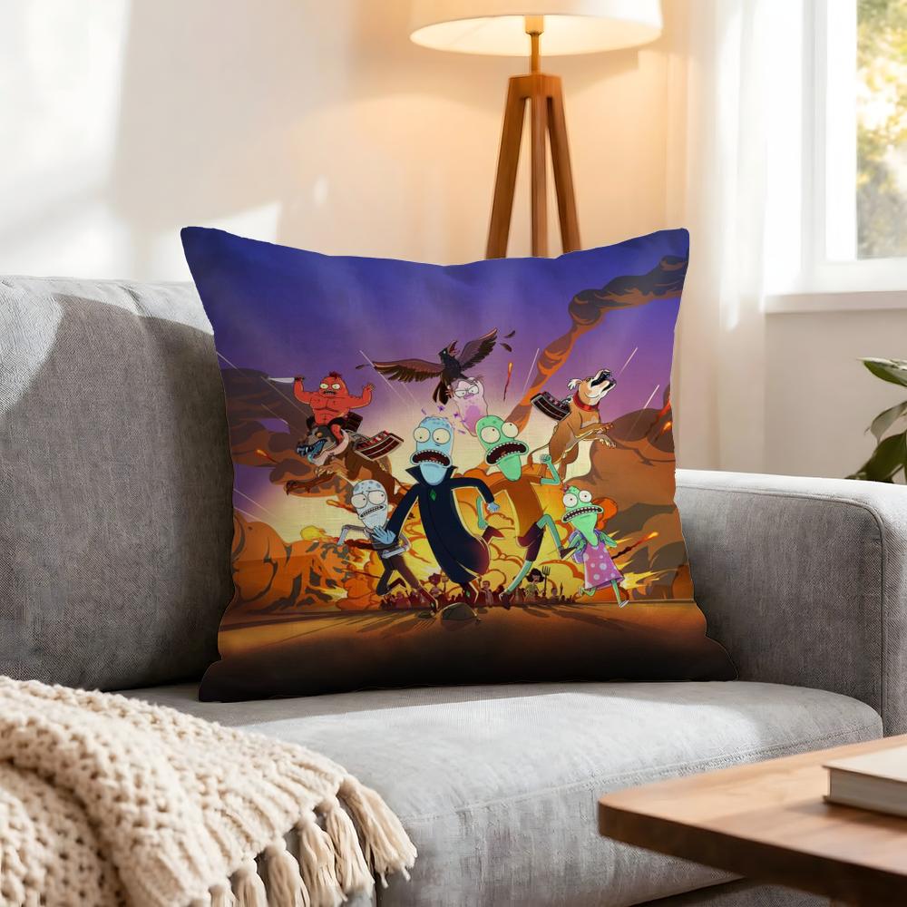 Cartoon Solar Opposites Cushion Cover 1Pcs Decorative Covers Soft Cushion Case For Sofa Couch Decor 40X40 45X45 Pillowcases