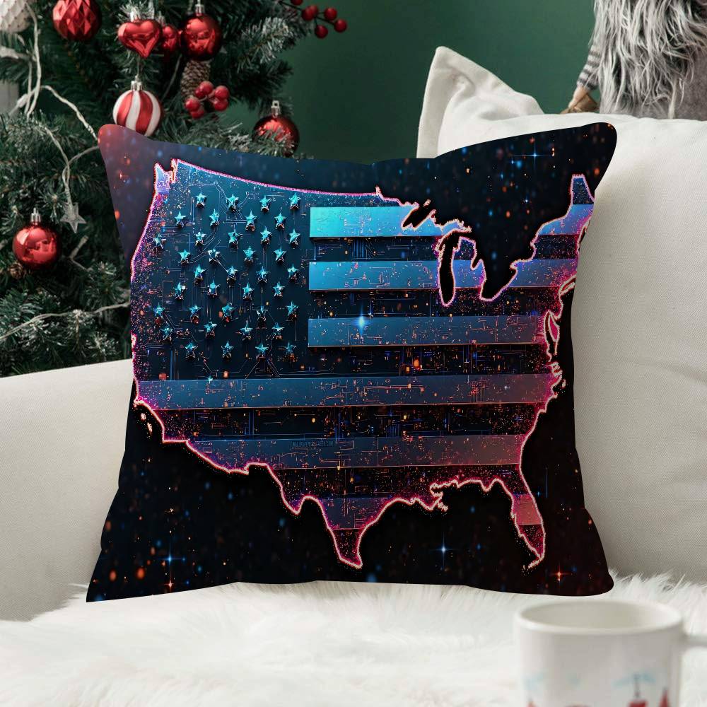 American Pillow Cover Soft Decorative Throw Pillow Case Xcm Couch Home Decor for Living Room Sofa Party Gift