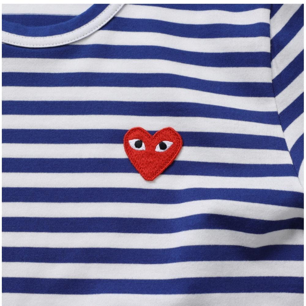 Comme Des Gar Ons Long Sleeve T shirT Red hearT sTripe Ax T164 051