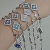 Italian Brushed Cloth Qi Lati Four-Leaf Clover Bracelet Female Natural White Fritillary Three-Flower Bracelet Light Luxury High-End Jewelry