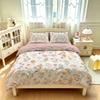 1pc Pink Flowers Printed Coreless Duvet Cover Set Multiple Sizes Soft and Comfortable Bedding Decoration Machine Washable