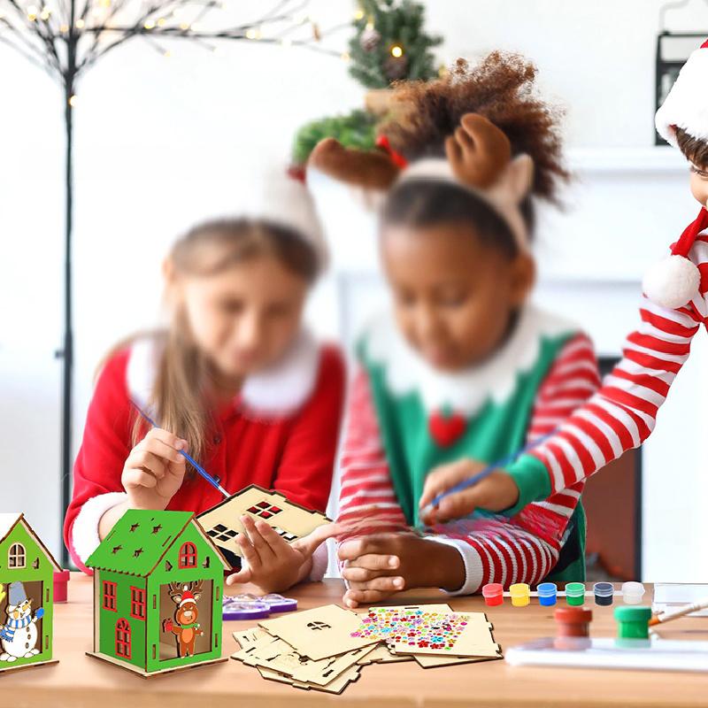 1/3/5PCS DIY DIY Graffiti Ornaments Funny 3D Jigsaw Puzzle Educational Toys Christmas Decorations Parent-Child Games Christmas