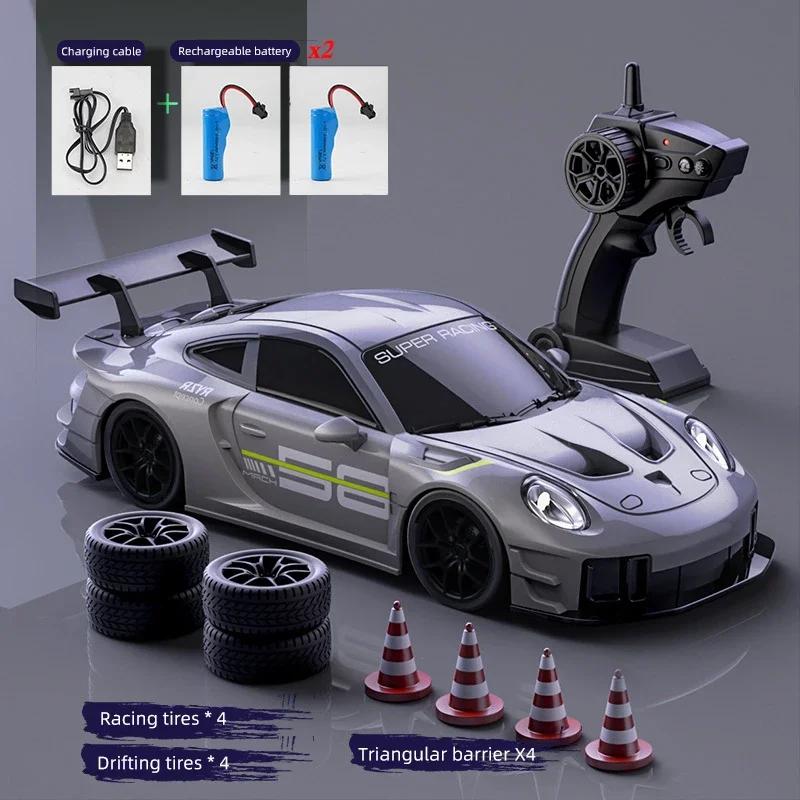 2.4G 1:24 RC Drift Car LED Light 4WD Remote Control Racing Cars Vehicle Toy Electric Sports Car Model Boys Competition Race Game