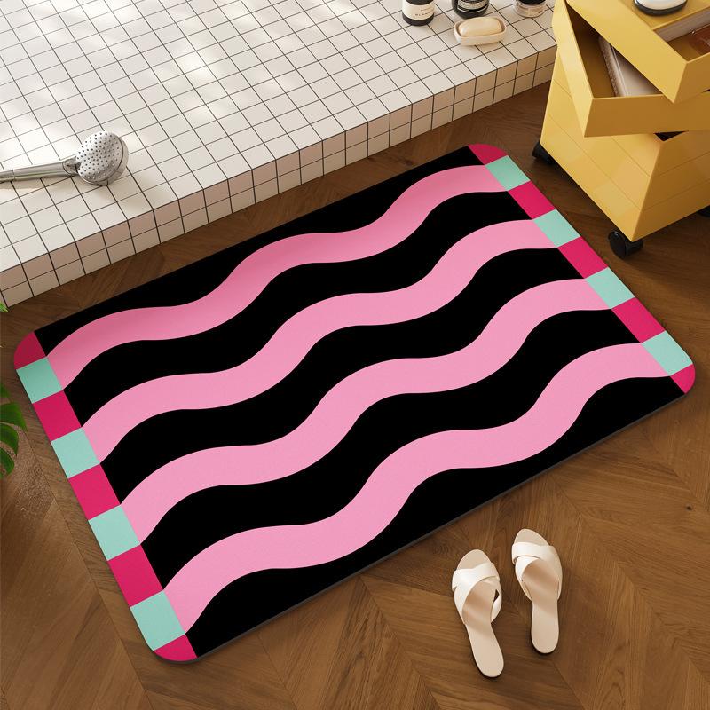 Vind Kiselgur Golvmatta Badrum Vattenabsorberande Halkfri Golvmatta Toalett Toalettdörr Smutsavvisande Snabbtorkande Golvmatta