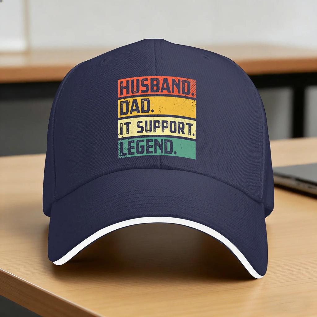 Husband Dad It Support Casual Baseball Cap Hiking Fishing Trucker Hat Summer Breathable Couple Women DIY Print Baseball Caps