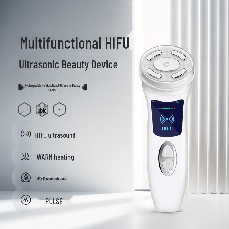 Fourth-Gen Rechargeable HIFU Mini 4-in-1 Ultrasonic Beauty Device for Lifting, Firming, and Iontophoresis At Home