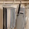 Stainless Steel Folding Pants Hanger – Multi-Layer Magic Clips & Retractable Space-Saving Organizer