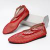 Fashion Hollow Design Mesh Breathable Women's Flats Sexy T-Strap Belt Buckle Ballet Shoe Non-Slip Soft Sole Cozy Shoes for Women
