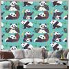 Cute Panda Tapestry, Cartoon Panda & Bamboo Print Wall Hanging for Bedroom, Living Room, Dorm & Kids Room Decor