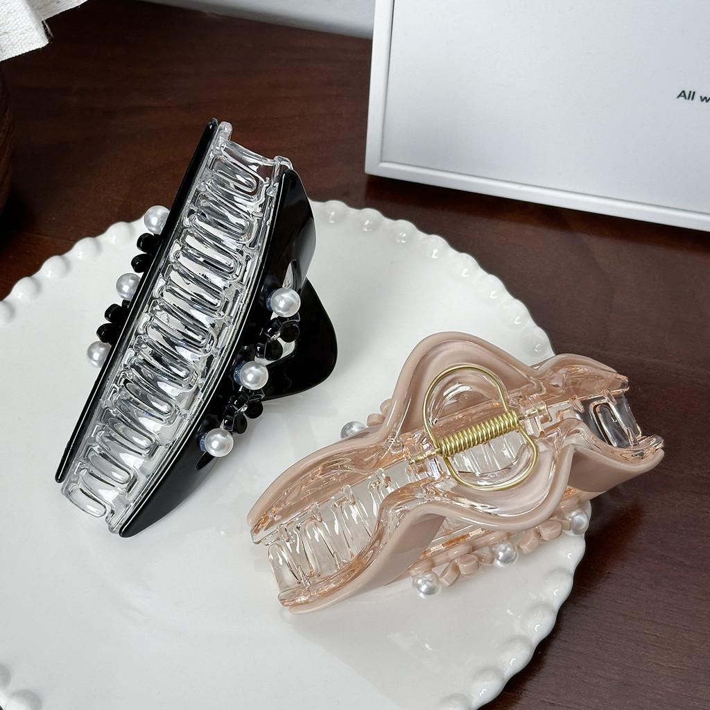 And Pearl Stylish Rhinestone Large Hair Claw Clip Perfect For Elegant Looks And Updos