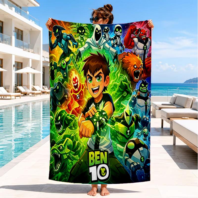 Superhero Cityscape Adventure Beach Towel, Super Soft Microfiber, Perfect Gift for Her/Him, Birthday, for Pool, Beach, Travel, Decor Beach Party